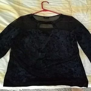 Black mesh top